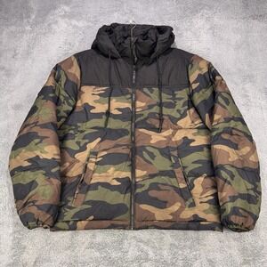Aeropostale Jacket Men S Remixed Down Camo Puffer Coat Hooded Camping Hunting